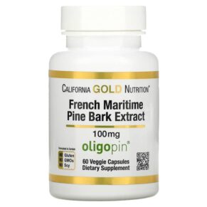 California Gold Nutrition French Maritime Pine Bark Extract Oligopin 100 mg 60 viên 898220011957