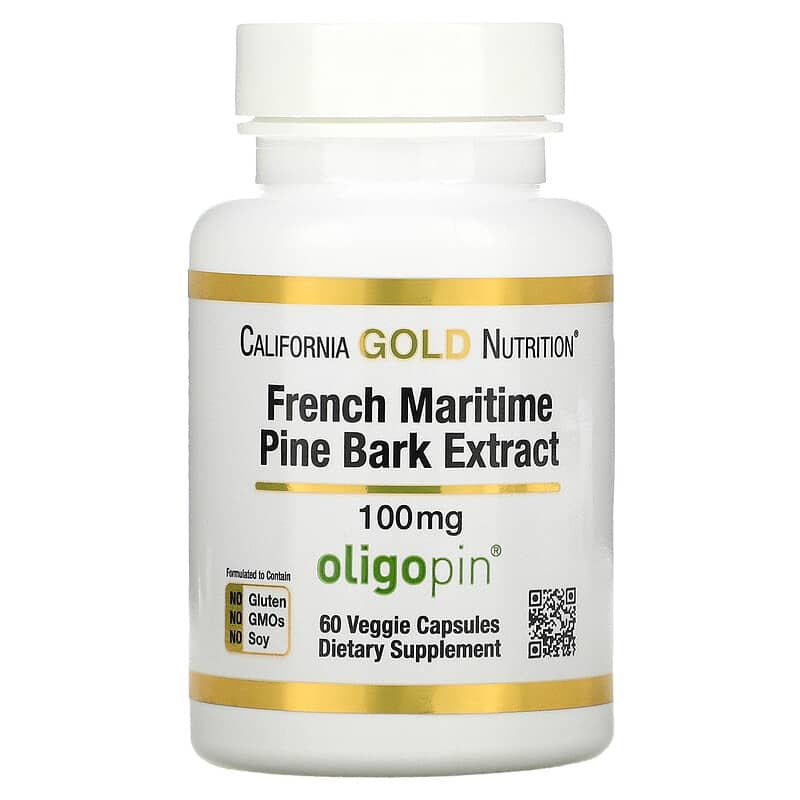California Gold Nutrition French Maritime Pine Bark Extract Oligopin 100 mg 60 Veggie Capsules 1 California Gold Nutrition French Maritime Pine Bark Extract Oligopin 100 mg 60 viên 898220011957