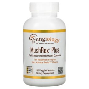 California Gold Nutrition Fungiology MushRex Plus Full-Spectrum Mushroom Complex Certified Organic Immune Assist Micron 120 viên 898220012589