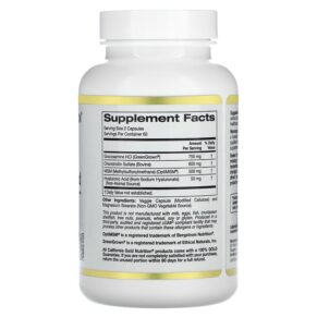 California Gold Nutrition Glucosamine Chondroitin MSM Plus Hyaluronic Acid 120 Veggie Caps 898220010714