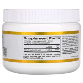 California Gold Nutrition Gold C Powder Vitamin C 1.000 mg 8.81 oz (250 g) 898220009350