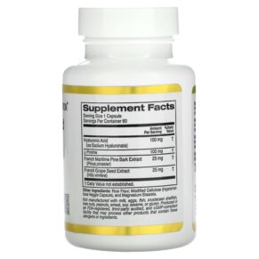 California Gold Nutrition Hyaluronic Acid Complex 60 Veggie Capsules 898220008568