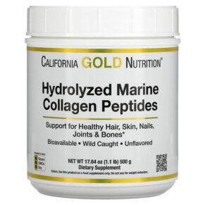 California Gold Nutrition Hydrolyzed Marine Collagen Peptides Unflavored 17.64 oz (500 g) 898220018642