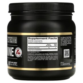 California Gold Nutrition L-Glutamine Powder AjiPure Gluten Free 16 oz (454 g) 898220010608