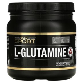 California Gold Nutrition L-Glutamine Powder AjiPure Gluten Free 16 oz (454 g) 898220010608