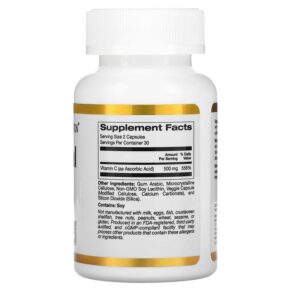 California Gold Nutrition Liposomal Vitamin C 250 mg 60 Veggie Capsules 898220018406