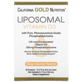 California Gold Nutrition Liposomal Vitamin D3 125 mcg (5.000 IU) 30 gói (5.0 ml) 898220019830