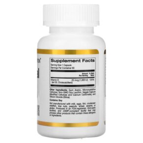 California Gold Nutrition Liposomal Vitamin D3 25 mcg (1.000 IU) 60 Veggie Capsules 898220018734