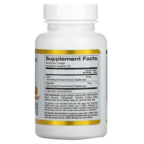California Gold Nutrition Lutein with Zeaxanthin 20 mg 120 Veggie Softgels 898220014033