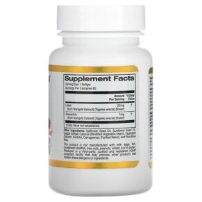 California Gold Nutrition Lutein with Zeaxanthin 20 mg 60 Veggie Softgels 898220014088