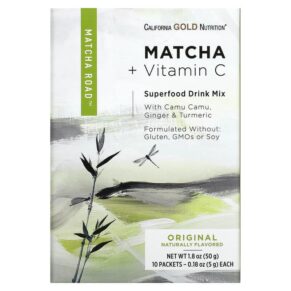 California Gold Nutrition MATCHA ROAD Matcha + Vitamin C - Original 10 Count 898220021611