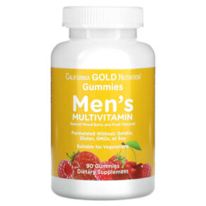 California Gold Nutrition Men’s Multi Vitamin No Gelatin No Gluten Mixed Berry & Fruit Flavor 90 viên 898220011988