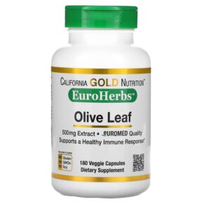 California Gold Nutrition Olive Leaf Extract EuroHerbs European Quality 500 mg 180 viên 898220012824