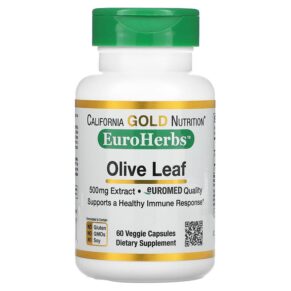 California Gold Nutrition Olive Leaf Extract EuroHerbs European Quality 500 mg 60 viên 898220011131