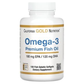 California Gold Nutrition Omega-3 Premium Fish Oil 180 EPA/120 DHA 100 Fish Gelatin viên 898220009527