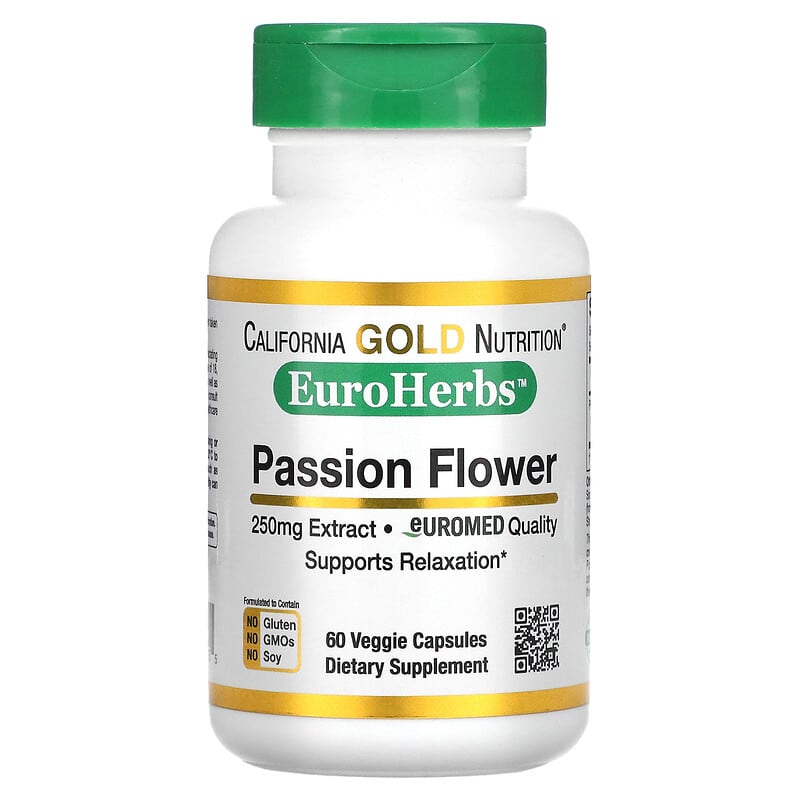 California Gold Nutrition Passion Flower EuroHerbs European Quality 250 mg 60 Veggie Capsules 1 California Gold Nutrition Passion Flower EuroHerbs European Quality 250 mg 60 viên 898220011155
