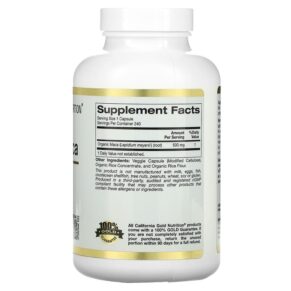 California Gold Nutrition Peruvian Maca 500 mg 240 Veggie Caps 898220009503