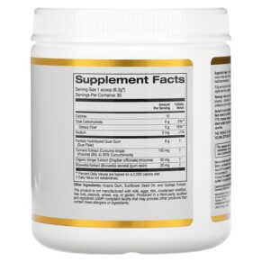 California Gold Nutrition Prebiotic Fiber Plus Turmeric Ginger & Boswellia 6.7 oz (189 g) 898220020324