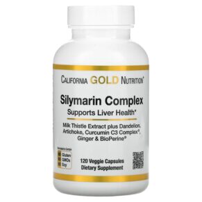 California Gold Nutrition Silymarin Complex Milk Thistle Extract Plus Dandelion Artichoke Curcumin C3 Complex® Ginger & BioPerine® 120 viên 898220009565