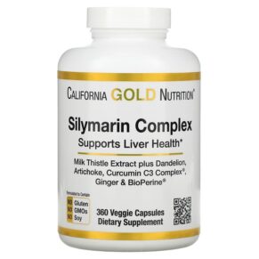 California Gold Nutrition Silymarin Complex Milk Thistle Extract Plus Dandelion Artichoke Curcumin C3 Complex Ginger & BioPerine 360 viên 898220013784