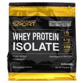 California Gold Nutrition SPORT - Whey Protein Isolate Unflavored 5 lb 898220011674