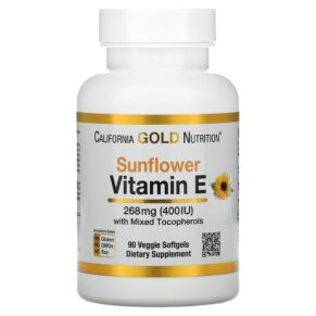 California Gold Nutrition Sunflower Vitamin E + Mixed Tocopherols 400 IU 90 viên 898220011698