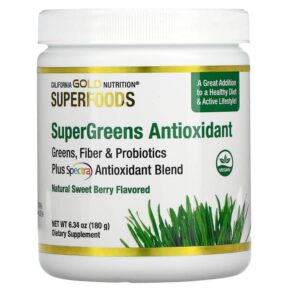 California Gold Nutrition SUPERFOOD - Supergreens Antioxidant Sweet Berry 6.34 oz (180 g) 898220017812