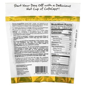 California Gold Nutrition SUPERFOODS - CafeCeps Certified Organic Instant Coffee with Cordyceps and Reishi Mushroom Powder 3.5 oz (100 g) 898220013463