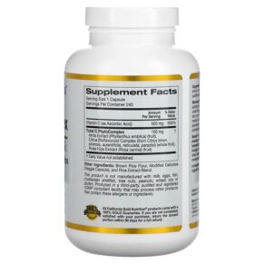 California Gold Nutrition Total C Complex 500 mg 240 Veggie Capsules 898220018840