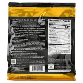 California Gold Nutrition Very Vanilla Whey Protein Isolate 5 lbs (2270 g) 898220012053