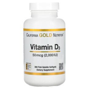 California Gold Nutrition Vitamin D3 50 mcg (2.000 IU) 360 Fish Gelatin viên 898220011803