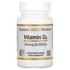 California Gold Nutrition Vitamin D3 50 mcg (2.000 IU) 90 Fish Gelatin viên 898220011797