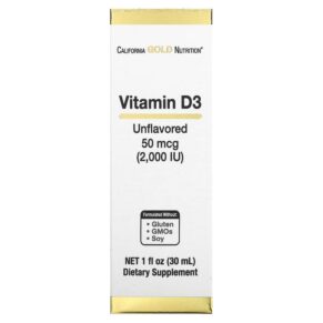 California Gold Nutrition Vitamin D3 (Unflavored) 2.000 IU 1 fl oz (30 ml) 898220021154