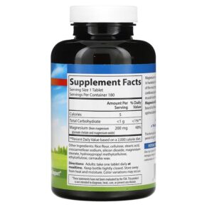 Carlson Chelated Magnesium Glycinate 200 mg 180 Tablets 088395056123