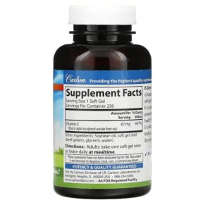 Carlson E-Gems 67 mg (100 IU) 250 Softgels 088395003127