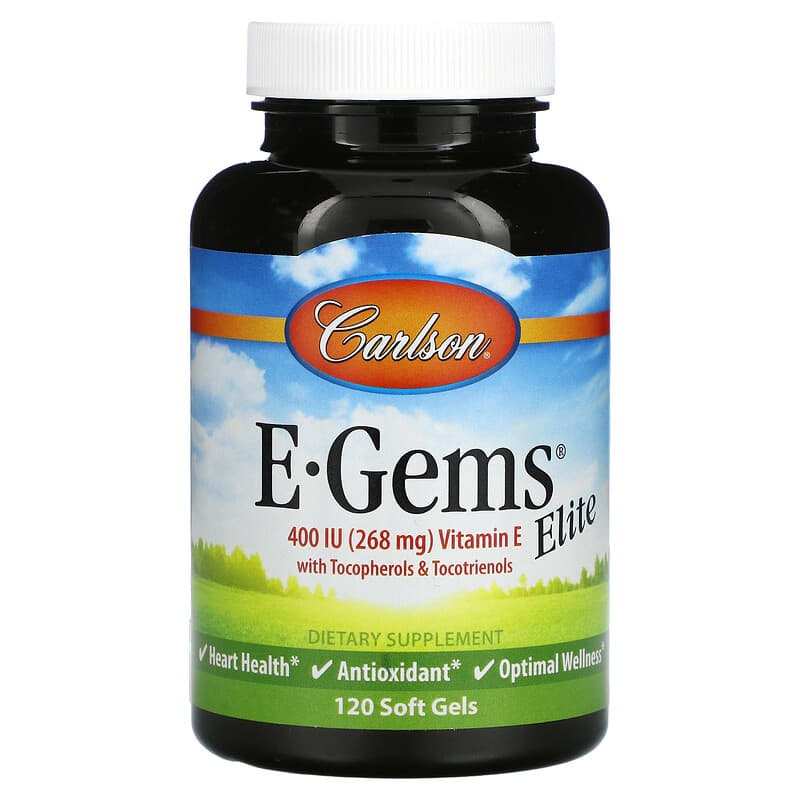 Carlson E-Gems Elite Vitamin E 268 mg (400 IU) 120 Soft Gels 1 Carlson E-Gems Elite Vitamin E 268 mg (400 IU) 120 viên 088395007712