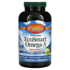 Carlson EcoSmart Omega-3 Natural Lemon 500 mg 180 viên 088395018022