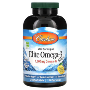 Carlson Elite Omega 3 Gems Natural Lemon 800 mg 240 viên 088395017131
