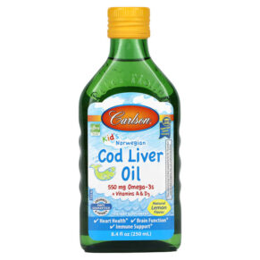 Carlson Kid's Norwegian Cod Liver Oil Natural Lemon 8.4 fl oz (250 ml) 088395013539