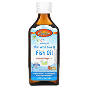 Carlson Kid's Norwegian The Very Finest Fish Oil Just Peachie 800 mg 6.7 fl oz (200 ml) 088395194306