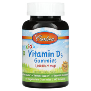 Carlson Kid's Vitamin D3 Natural Fruit 25 mcg (1.000 IU) 60 viên 088395494307