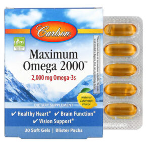 Carlson Maximum Omega 2000 Natural Lemon Flavor 1.000 mg 30 viên 088395600203
