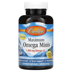 Carlson Maximum Omega Minis Natural Lemon Flavor 500 mg 120 viên 088395184604