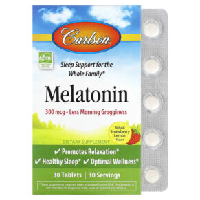 Carlson Melatonin Natural Strawberry Lemon 300 mcg 30 viên 088395873607