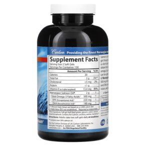 Carlson Norwegian Salmon Oil 250 mg 300 Soft Gels 088395015052