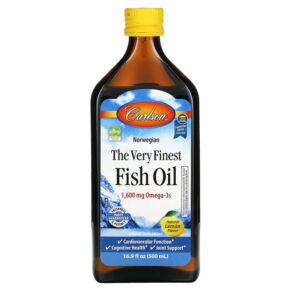 Carlson Norwegian The Very Finest Fish Oil Natural Lemon 1.600 mg 16.9 fl oz (500 ml) 088395015458