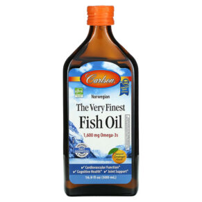 Carlson Norwegian The Very Finest Fish Oil Natural Orange 1.600 mg 16.9 fl oz (500 ml) 088395016554