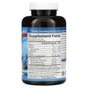 Carlson The Very Finest Fish Oil Natural Orange 350 mg 120 Soft Gels 088395016417