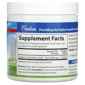 Carlson Vitamin C Crystals 2.000 mg 6 oz (170 g) 088395335600