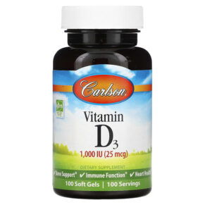 Carlson Vitamin D3 25 mcg (1.000 IU) 100 viên 088395014512